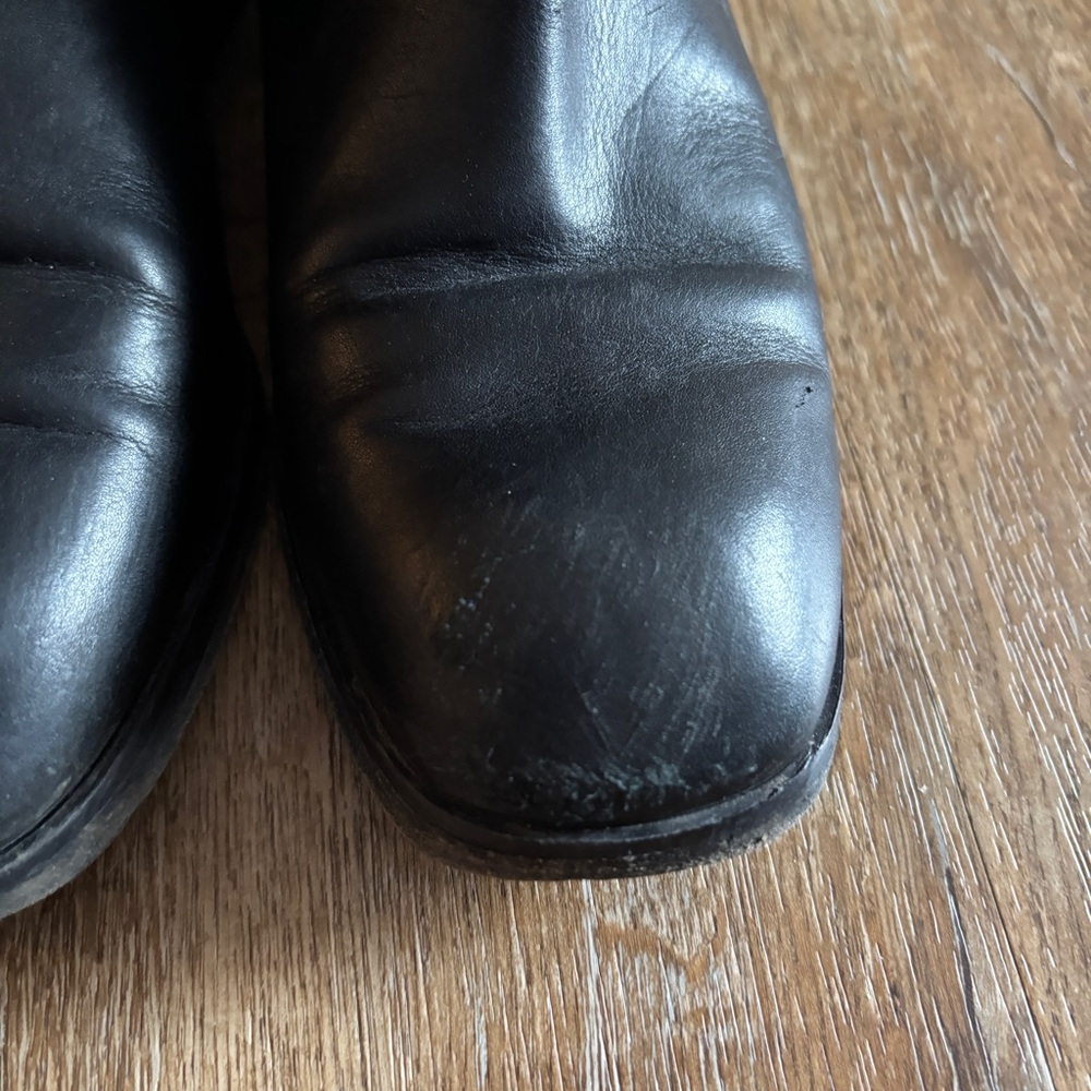 ZARA Black Leather Heeled Pull On Boots - Picture 4 of 7